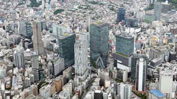 Aerial view of Tokyo's Shibuya district. The Chinese government said public security in Japan has deteriorated in recent months.
