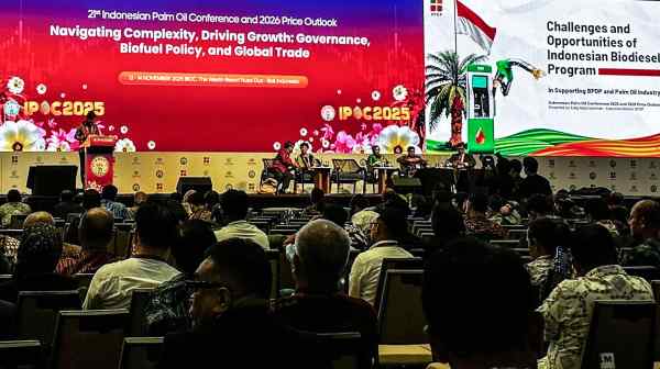 Palm oil prices could increase by up to 30% over the next few months as the Indonesian government is preparing to expand its biodiesel mandate, industry players heard at the Indonesia Palm Oil Conference in Bali on Nov. 13 and 14. (Photo by Natsumi Kawasaki) 