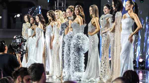 Candidates for Miss Earth 2025 take the stage in Manila on Nov. 5. Fueled by businesses offering 